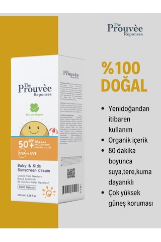 The Prouvee Reponses 50 Spf Bebek Çocuk Güneş Kremi 100ml