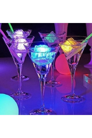Led Light Ice Cube 12 Adet Led Işıklı Buz Küpü Renkli Kokteyl Işığı Renkli Led Işıklı Buz Küpü Parti Led