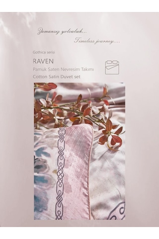 Clup Cotton Çift Kişilik Pamuk Saten Nevresim Takımı Rawen Pudra