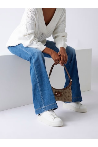 Guess Elbina Kadın Deri Sneaker Ayakkabı Fljelbfal12 Kahverengi