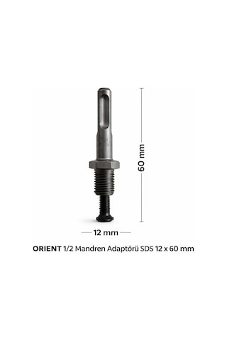 Orıent Sds Mandren Adaptörü 1/2 Sds Plus Kırıcı Delici Matkap Mandren Çevirici 12x60 Mm
