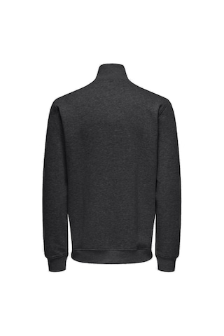 Only & Sons Erkek Yarım Fermuarlı Regular Fit Siyah Sweatshirt - 22034629