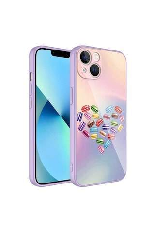 Apple Uyumlu iPhone 13 Kılıf Kamera Korumalı Desenli Sert Silikon Zore Epoksi Kapak NO1