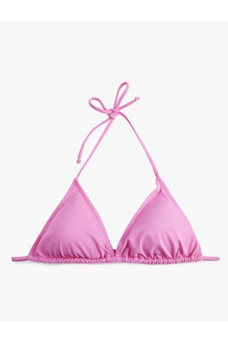 Koton Boyundan Bağlamalı Üçgen Bikini Üstü Pembe 6sak10012mm Gül