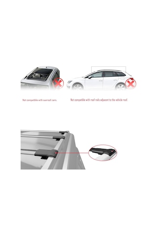 Ford Grand C-max 2011-2019 Arası İle Uyumlu Fly Model Ara Atkı Tavan Barı Gri 3 Adet Bar