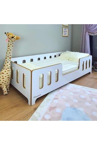 Markaawm Markaawm Montessori Çocuk Yatak Mdf Bebek Karyola Akçaağaç