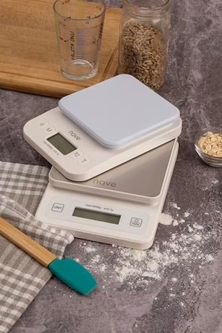 Nave Dijital Mutfak Tartısı, 6kg/0.1g Lcd Ekranlı Yüksek Hassasiyetli Gıda Ölçeği, Çoklu Ünite G/oz/ml/lb , Pille Çalışır - Kuaför Salonu İçin Pişirme, Pişirme Ve Ağırlık Kontrolü Renk Ölçeği İçin Açık Bej