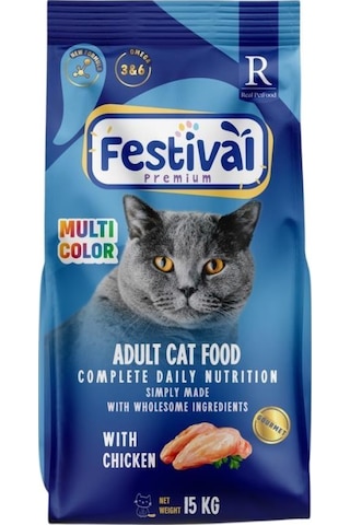 Festival Premium Adult Cat Food Gourmet Chicken Kedi Maması 15 Kg