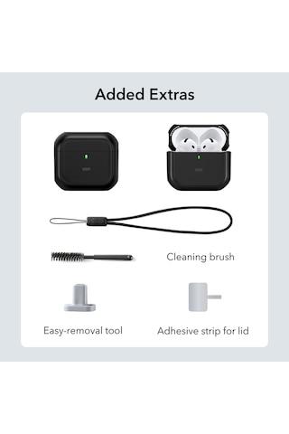 Apple Uyumlu AirPods 4 2024 Halolock Orbit Hybrid Magsafe Kılıf