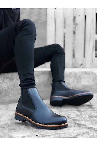 Cs Bağcıksız Lastikli Yarım Bilek Suni Deri Erkek Bot