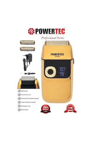 Powertec TR-550 Şarjlı Günlük Sakal Sinekkaydı Tıraş Hassas Düzeltici Döner Başlık