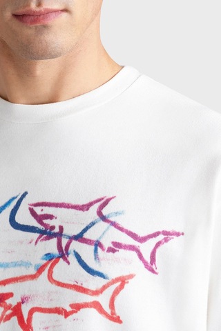 Paul & Shark Erkek T Shirt 24411115 490 Beyaz Beyaz