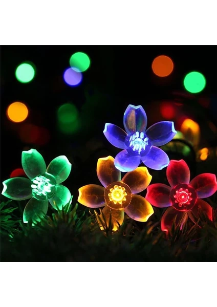 Rgb Çiçek Motifli Güneş Enerjili Led Bahçe Aydınlatması Renkli Solar Çiçek Işıldağı Rgb / Renkli