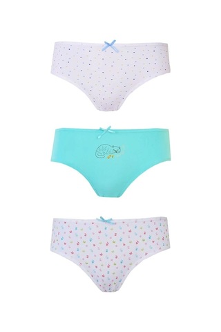 3Lü Kız Çocuk Külot Pamuklu Baskılı Esnek Rahat Slip