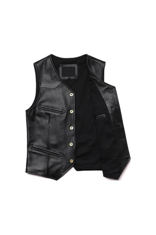 Vashion Hakiki Deri Siyah Yelek