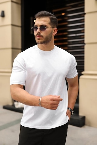 Valensdesign Erkek Kolları Dar Kesim Rahat Kalıp Basic Tişört Beyaz