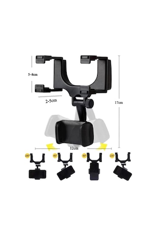 Kenpazar Araba Dikiz Aynasına Takılan Telefon Tutucu Siyah