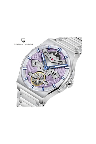 Pagani Design Pd-ys028 42mm 100m Su Geçirmez, İskelet Otomatik Safir Kristal Işıkl Full Çelik Lüks Erkek Kol Saati Mor Diğer