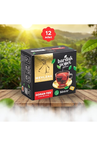Mevlana Çay Siyah Bardak Poşet 50 Li 12 Kutu