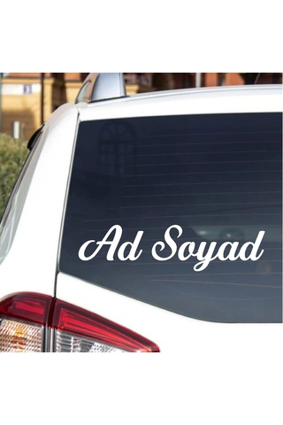 Kişiye Özel Ad Soyad Sticker 2 Adet - Araba Oto Motosiklet Karavan Sticker - 00097 12 Cm