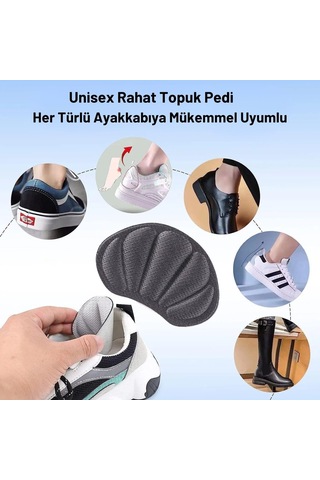 Ayakkabı Vurma Önleyici Siyah Bez Ped Yapışkanlı Dolgulu Topuk Arkası Koruma Tabanlık