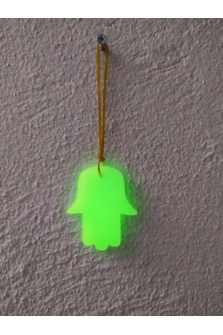 Fatma Ana Eli Karanlıkta Parlayan Fosforlu Dikiz Aynası Asma Süsü 2 Adet Yeşil