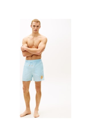 Tommy Hilfiger Medıum Drawstrıng Ithaca Scrıpt Erkek Mavi Deniz Şortu - Um0um03750-16056