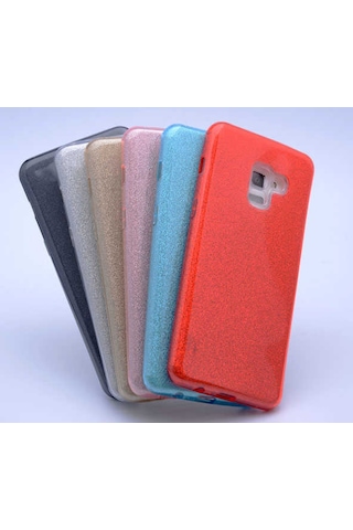 Samsung Uyumlu Galaxy A8 Plus 2018 Kılıf Zore Shining Silikon Rose Gold
