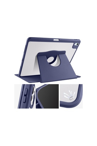 Apple Uyumlu iPad Air 11inç M2 2024 Kılıf Termik Kalem Bölmeli Dönebilen Standlı Kılıf Air 4./5.nesil