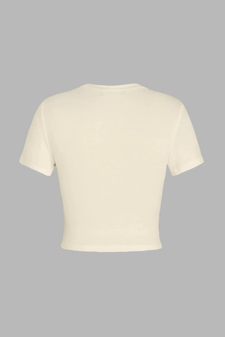 Hiccup Slim Fit Bisiklet Yaka Tişört Natural