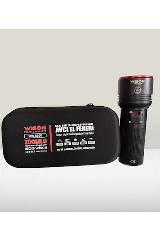 Ws-6200 40w 4000 Lümen Profesyonel Avcı El Feneri Siyah