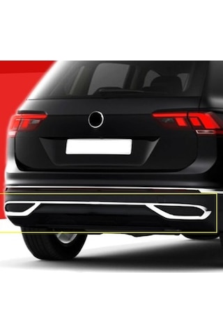 VW TIGUAN 2020 ARKA DİFÜZÖR EGZOZ ÇIKIŞI 3 PRÇ PASLANMAZ