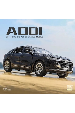Scowetto Audi Q8 Suv Tarzı Araba 1:24 Diecast Metal Model Araba Koleksiyon Araba Sesli Işıklı Audi Jip Araba