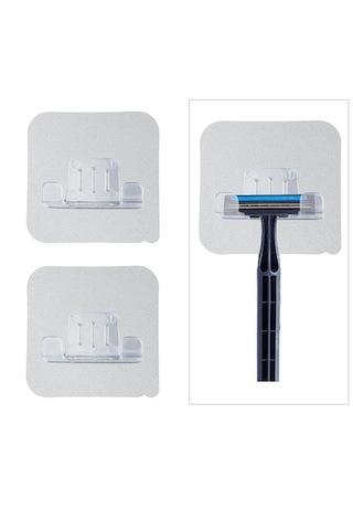 Microcase Güçlü Yapışkanlı Tıraş Bıçağı Tutucu Askılığı -al4940 2 Adet Şeffaf