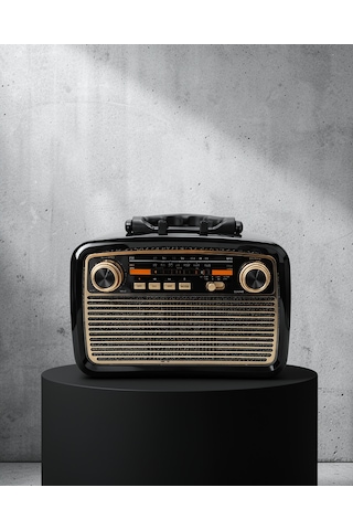 Müzik Kutusu Bluetooth Bağlantılı El Fenerli Nostaljik Tasarım Radyo 86700668