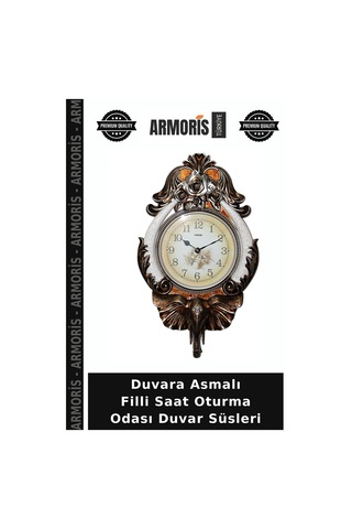 Duvara Asmalı Filli Saat Oturma Odası Duvar Süsleri Diğer