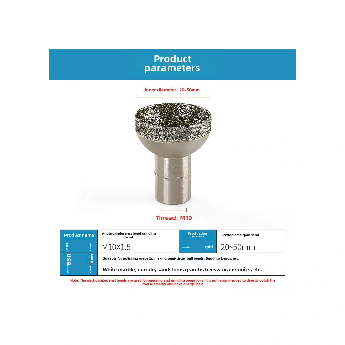 Skycity Kömürlü Taş, Bal Wax Ve Jade Taşları İçin Elektroplated Elmas Kaplı Yuvarlak Kesici Ucu - 30mm Köşe Freze Taş Heykelcilik Aleti