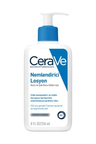 Cerave Kuru Ciltler için Seramid ve Hyalüronik Asit İçerikli Nemlendirici Yüz ve Vücut Losyonu 236 ML