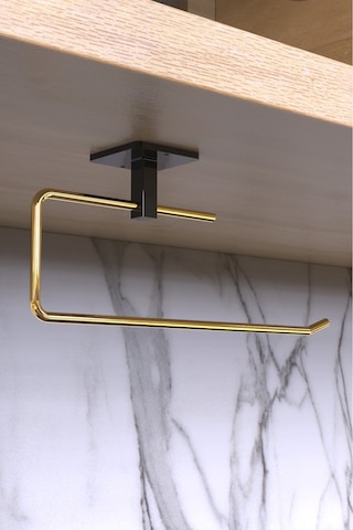 Karteya Gold Rulo Havluluk Peçetelik Yapışkanlı Pratik Banyo Mutfak Askısı Kağıt Rulo Havluluk Gold