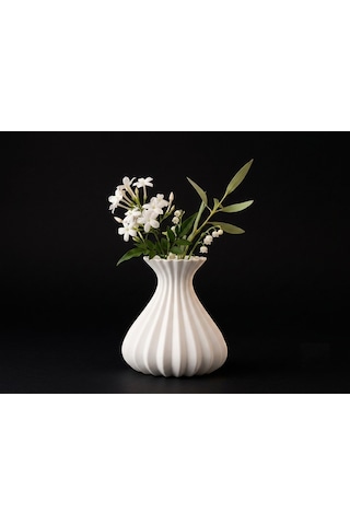 Mona Bohem Plastik Vazo 15 Cm. Beyaz