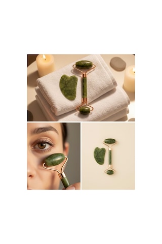 Yeşim Taşı Yüz Bakım Seti Çift Başlıklı Roller Ve Gua Sha - Wısıpı6648-1086