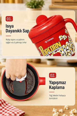 Torima TPM02 310 W Mısır Patlatma Makinesi Ev Tipi Popcorn Makinesi