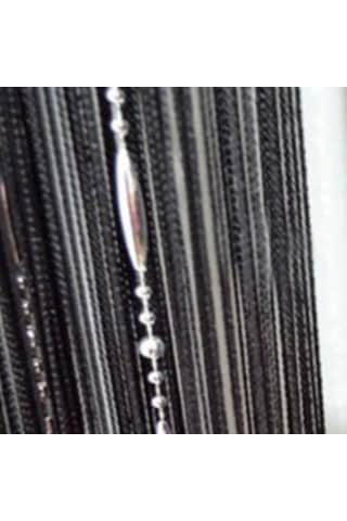 1mx2m Dekoratif Damla Zincir Boncuk Pencere Kapı Perdesi Perde İpi Kapı Oda Bölücü Siyah