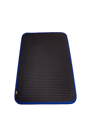 Cattie Altıgen Model Kum Toplayıcı Fonksiyonel Kedi Paspası Large Mavi 50x75 Cm