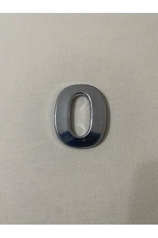 0 Sıfır Numara Yapışkanlı Daire Bina Villa Kapı Numarası Krom Crom 4 Cmx5cm No:0 Plastik