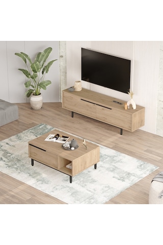 Robin Home Lidya Tv Ünitesi Orta Sehpa 2'li Set Sepet