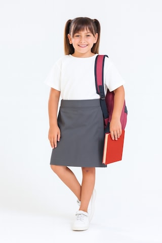 Kız Çocuk Beli İpli Okul Kaşkorse Şort Etek G2025-1 Gri