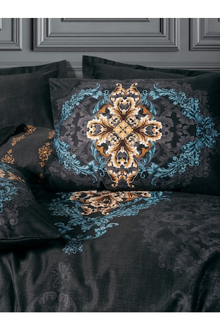 Cotton Box Palace Saten Çift Kişilik Nevresim Takımı Dorhan Siyah