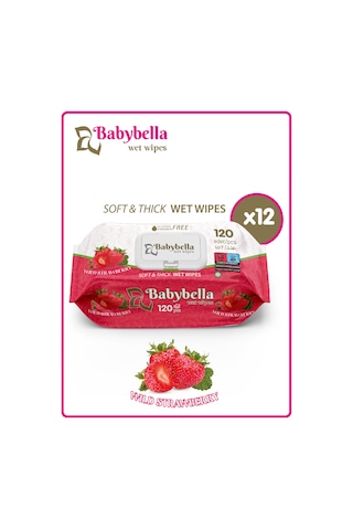 Babybella Wild Strawberry Islak Mendil 120 Yaprak 12'li Set