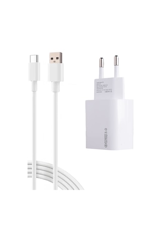 Ac18 Eco Bundle 18w Hızlı Şarj Cihazı + Usb-a To Type-c Kablo , Qc 3.0 Destekli